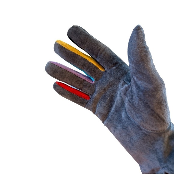 Renee's NYC Accessories Gray Leather Gloves Size Medium - Picture 6 of 9